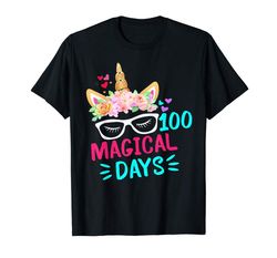 Adorable 100th Days Of School Shirt-Girls Cute Unicorn Costume Gifts T-Shirt