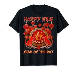 Adorable 2020 Year Of The Rat Happy Chinese New Year Gift Tee T-Shirt
