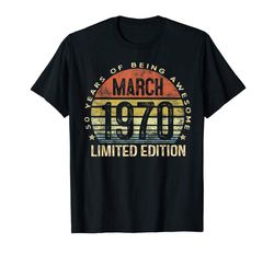 Adorable 50 Year Old Gifts March 1970 Limited Edition 50th Birthday T-Shirt