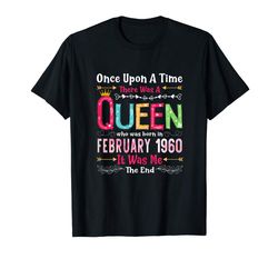 Adorable 60 Year Old Birthday Girls 60th Birthday Queen February 1960 T-Shirt