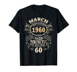 Adorable 60 Years Awesome 60th Birthday Born March 1960 Best Gift T-Shirt