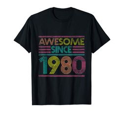 Adorable Awesome Since 1980 40th Birthday Gifts 40 Years Old T-Shirt