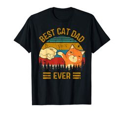 Adorable Best Cat Dad Ever Paw Fist Bump Fit Vintage Retro Gift Men T-Shirt