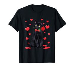 Adorable Black Cat Valentines T-Shirt Love Boys Girls Valentine Gift T-Shirt