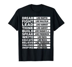 Adorable Black History Month Influential Inspirational Leaders Gift T-Shirt
