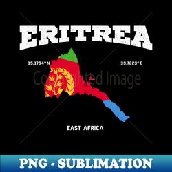 Eritrean flag and map Eritrea coordinates - High-Resolution PNG Sublimation File - Stunning Sublimation Graphics