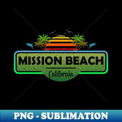 Mission Beach California Palm Trees Sunset Summer - Decorative Sublimation PNG File - Defying the Norms