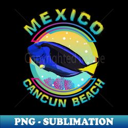 mexico cancun beach riviera maya regal blue tang marine aquarium fish - png transparent sublimation design - perfect for sublimation mastery