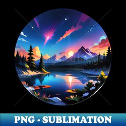 landscape rounded sticker - exclusive png sublimation download - defying the norms