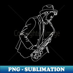Saxophone Oneline Art - Saxophone Musician Saxophone Player - High-Resolution PNG Sublimation File - Bold & Eye-catching
