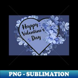 Happy Valentines Day with Purple Heart and Flowers - Instant Sublimation Digital Download - Spice Up Your Sublimation Projects