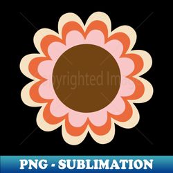 Retro geometric flowers in mustard yellow - Unique Sublimation PNG Download - Stunning Sublimation Graphics