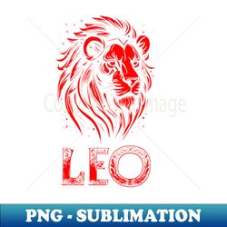 Red Leo Zodiac - Modern Sublimation PNG File - Vibrant and Eye-Catching Typography