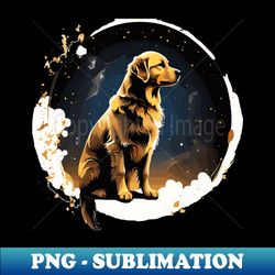 Starry Serenity - Golden Retriever - Elegant Sublimation PNG Download - Defying the Norms