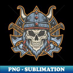 Traditional Vikings Skull Tattoo - Modern Sublimation PNG File - Bring Your Designs to Life