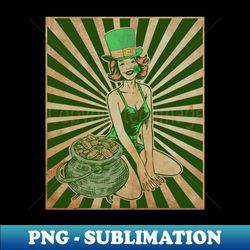 St Patricks Day Leprechaun Pin-Up Girl - St Patricks Day Irish - Premium PNG Sublimation File - Bring Your Designs to Life