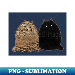 2 Mini Fat Cats 1 - Decorative Sublimation PNG File - Spice Up Your Sublimation Projects