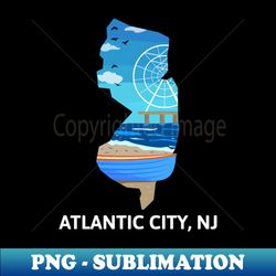 Atlantic City NJ - Retro PNG Sublimation Digital Download - Transform Your Sublimation Creations