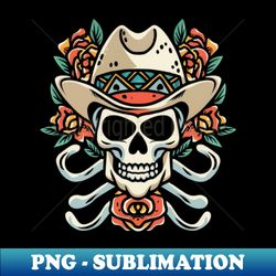 Cowboy Skeleton Floral tattoo - Exclusive Sublimation Digital File - Fashionable and Fearless