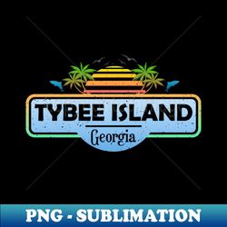 Tybee Island Beach Georgia Palm Trees Sunset Summer - Artistic Sublimation Digital File - Instantly Transform Your Sublimation Projects