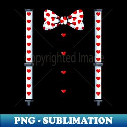 kids heart suspender bow tie costume valentines day cute love - premium png sublimation file - add a festive touch to every day