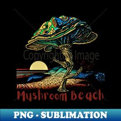Trippy Psychedelic Retro 70s Mushroom Beach - Retro PNG Sublimation Digital Download - Add a Festive Touch to Every Day