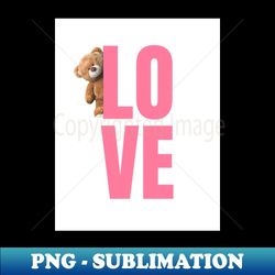 Pink Teddy Bear Love graphic design - High-Quality PNG Sublimation Download - Bold & Eye-catching