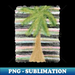 Rainbow Stripe Palm Tree - Vintage Sublimation PNG Download - Instantly Transform Your Sublimation Projects
