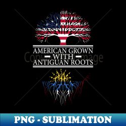 american grown with antiguan roots USA Flag - High-Resolution PNG Sublimation File - Defying the Norms