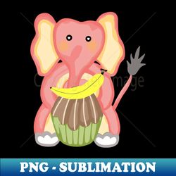 Cute baby elephant eating banana - High-Quality PNG Sublimation Download - Perfect for Sublimation Art