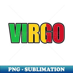 Virgo Malian Horoscope Heritage DNA Flag - PNG Transparent Digital Download File for Sublimation - Enhance Your Apparel with Stunning Detail