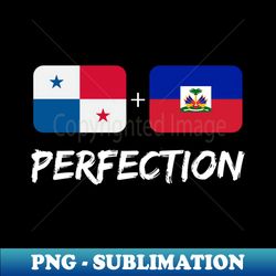 Panamanian Plus Haitian Perfection Mix Flag Heritage Gift - PNG Transparent Sublimation Design - Boost Your Success with this Inspirational PNG Download