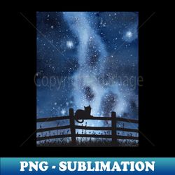 Night full of Sky Watercolor Galaxy Painting - PNG Sublimation Digital Download - Fashionable and Fearless