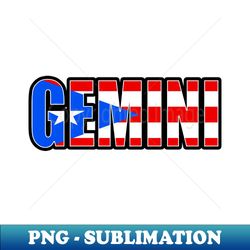 Gemini Puerto Rican Horoscope Heritage DNA Flag - Stylish Sublimation Digital Download - Instantly Transform Your Sublimation Projects