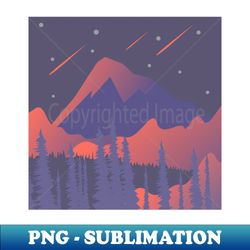 Night-Mountain v2 - Retro PNG Sublimation Digital Download - Unleash Your Inner Rebellion
