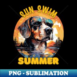 The Beagle Dogs Vacation Sun Swim Summer - Retro PNG Sublimation Digital Download - Revolutionize Your Designs