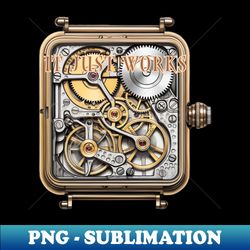 Clock Watch Movement Gear - Vintage Sublimation PNG Download - Create with Confidence