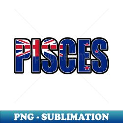 Pisces New Zealand Horoscope Heritage DNA Flag - PNG Sublimation Digital Download - Perfect for Sublimation Art