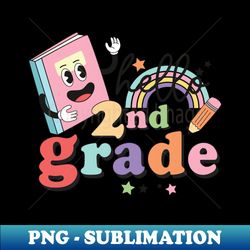 Vintage Hello 2nd Grade - PNG Transparent Digital Download File for Sublimation - Bold & Eye-catching