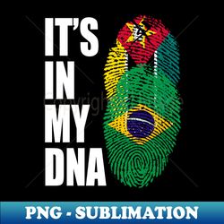 Brazilian And Mozambican Mix DNA Flag Heritage - Modern Sublimation PNG File - Perfect for Creative Projects