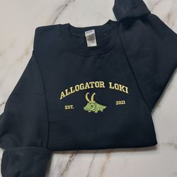 Alligator Loki Embroidered Shirt, Loki Crocodile Cute Shirt