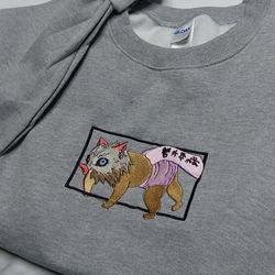 Anime Embroidered Sweatshirt, Embroidered Anime Shirt