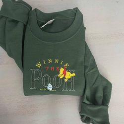 Disney Winnie The Pooh Embroidered Sweatshirt Inspired Crewneck Sweatshirt Christmas Xmas