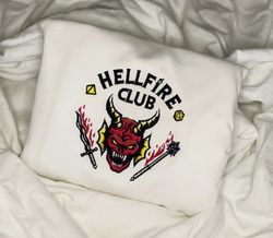 Hellfire Club Embroidered Shirt, Stranger Things Embroidery T-Shirt, Stranger Things Embroidered Sweatshirt, Stranger Th