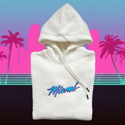 Miami Embroidered Sweatshirt &amp Hoodie, Trendy Miami Hoodie, Miami Sweater, State, City Sweatshirt, Retro Sweatshirt,