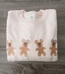 Mickey And Minnie Gingerbread Disney Embroidered Sweatshirt Inspired Crewneck Sweatshirt Christmas Xmas