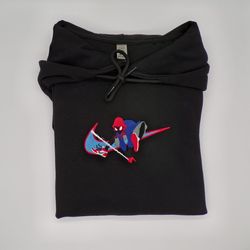 Spiderman Earth 1610 X Miles Morales Embroidered Sweatshirt, Marvel Superhero Embroider Sweatshirt, Valentine Annniversa