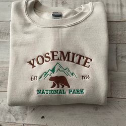 Yosemite National Park 1890 Embroidered Sweatshirt, Yosemite Embroidered T-shirt, Yosemite Embroidery Polo Shirt