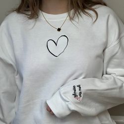 You Are Enough Embroidered Sweatshirt, Valentine Sweatshirts, Valentines Day Embroidery Crewneck