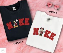 Minnie x Mickey embroidery sweatshirt, Couple Matching Sweatshirt, Disney Couple Sweatshirt, Valentine's Day Gift